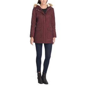Levi's Faux Fur/Sherpa Lined Midlength Parka Jacket Coat M Plum